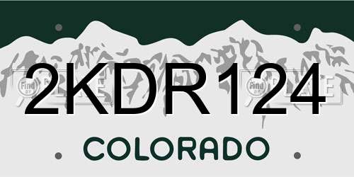 2KDR124 Colorado License Plate