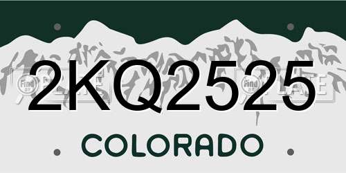 2KQ2525 Colorado License Plate