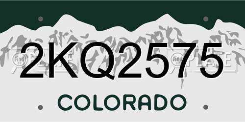 2KQ2575 Colorado License Plate