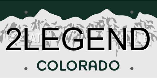 2LEGEND Colorado License Plate