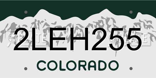 2LEH255 Colorado License Plate
