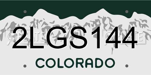 2LGS144 Colorado License Plate