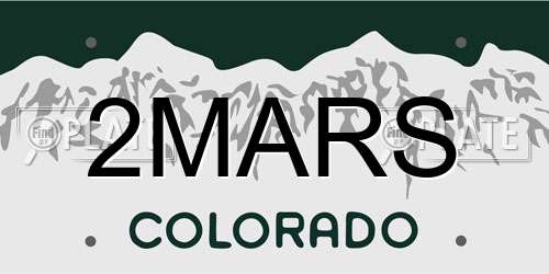 2MARS Colorado License Plate