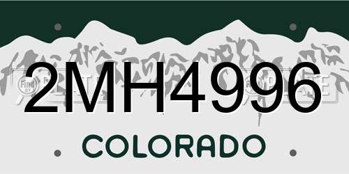 2MH4996 Colorado License Plate