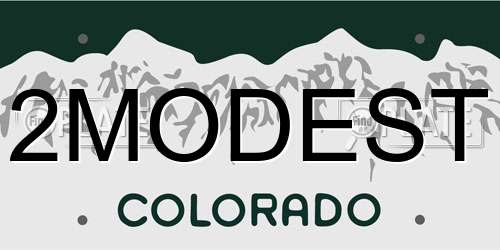 2MODEST Colorado License Plate