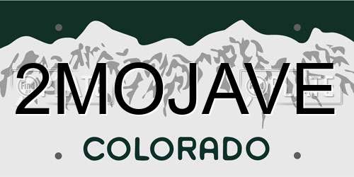 2MOJAVE Colorado License Plate