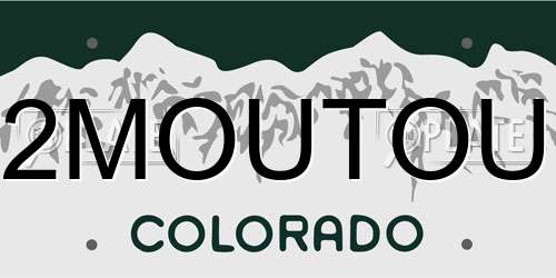 2MOUTOU Colorado License Plate