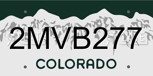 2MVB277 Colorado License Plate