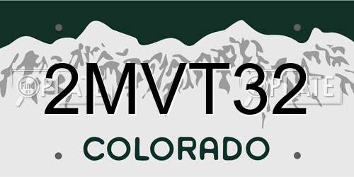2MVT32 Colorado License Plate