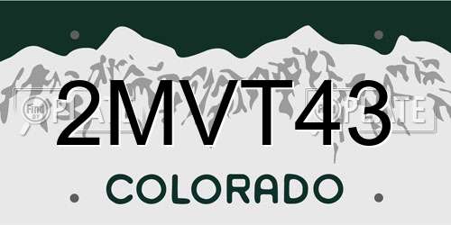 2MVT43 Colorado License Plate