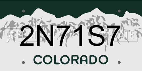 2N71S7 Colorado License Plate