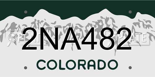 2NA482 Colorado License Plate