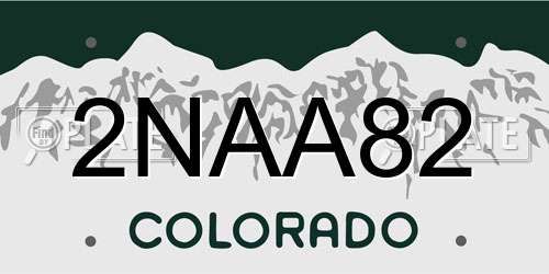 2NAA82 Colorado License Plate