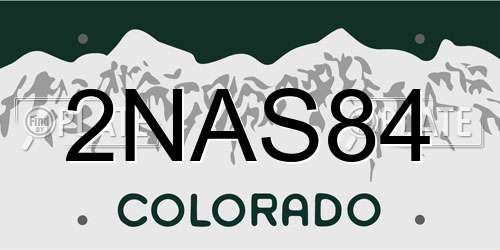 2NAS84 Colorado License Plate