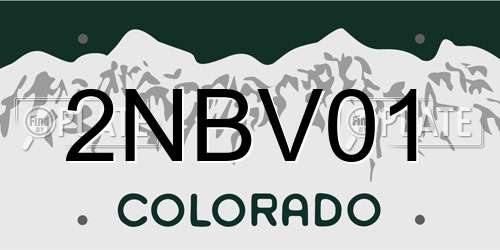 2NBV01 Colorado License Plate