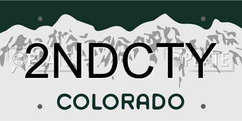 2NDCTY Colorado License Plate
