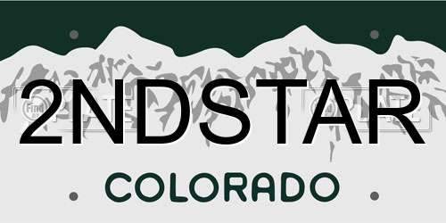 2NDSTAR Colorado License Plate