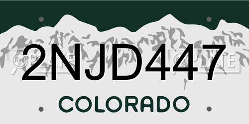 2NJD447 Colorado License Plate