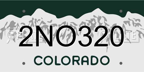 2NO320 Colorado License Plate