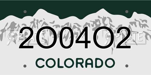 2O04O2 Colorado License Plate