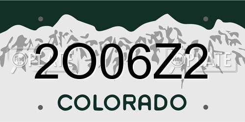 2O06Z2 Colorado License Plate