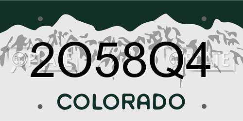 2O58Q4 Colorado License Plate