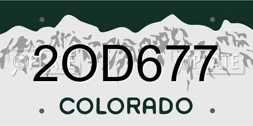 2OD677 Colorado License Plate