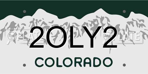 2OLY2 Colorado License Plate