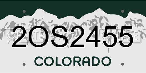2OS2455 Colorado License Plate
