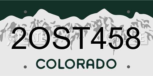 2OST458 Colorado License Plate