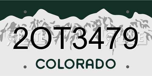 2OT3479 Colorado License Plate