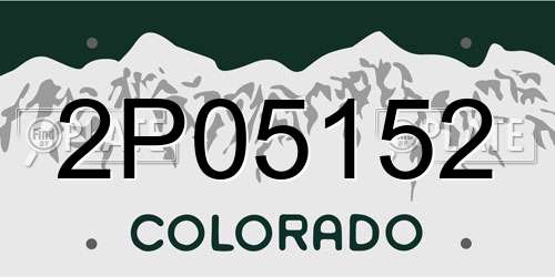 2P05152 Colorado License Plate