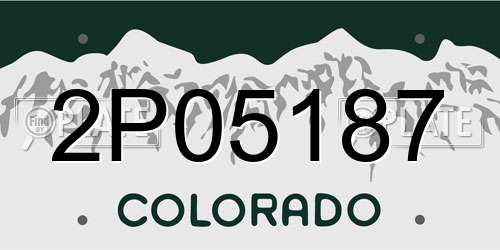 2P05187 Colorado License Plate