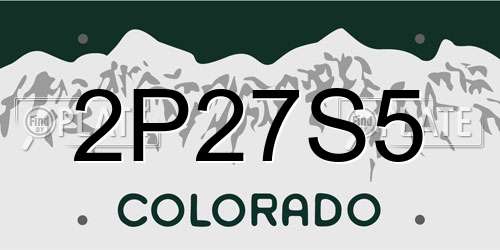 2P27S5 Colorado License Plate