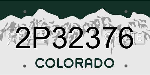 2P32376 Colorado License Plate