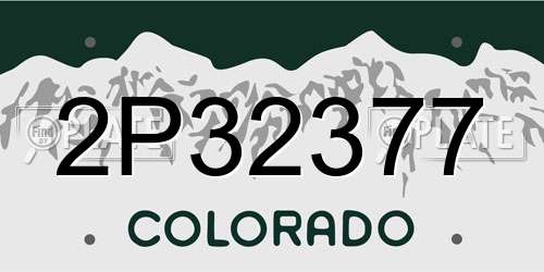 2P32377 Colorado License Plate