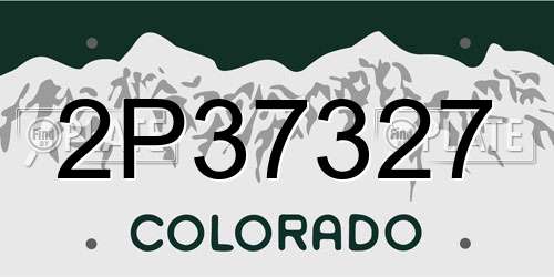 2P37327 Colorado License Plate