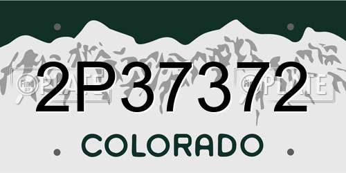 2P37372 Colorado License Plate