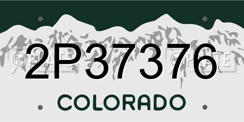 2P37376 Colorado License Plate