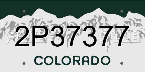 2P37377 Colorado License Plate