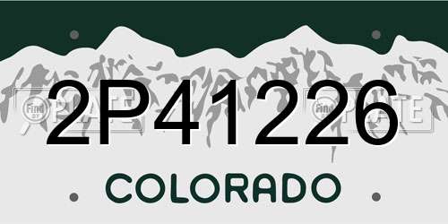 2P41226 Colorado License Plate