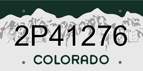 2P41276 Colorado License Plate