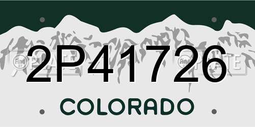 2P41726 Colorado License Plate