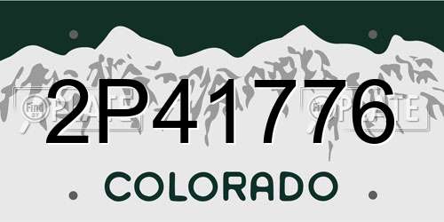 2P41776 Colorado License Plate