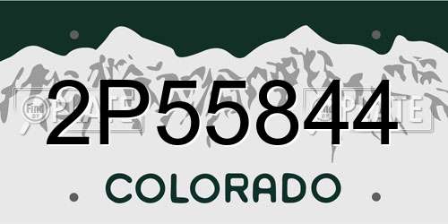 2P55844 Colorado License Plate