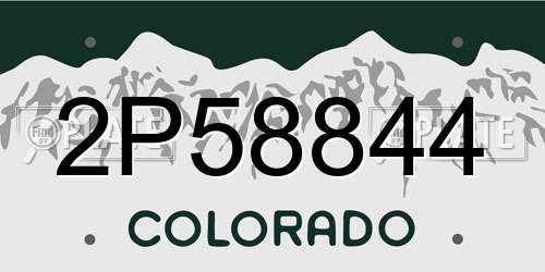 2P58844 Colorado License Plate