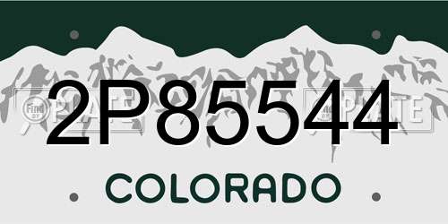 2P85544 Colorado License Plate