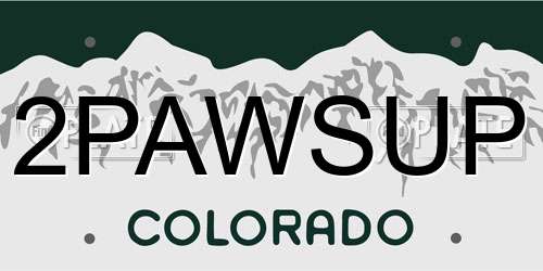 2PAWSUP Colorado License Plate