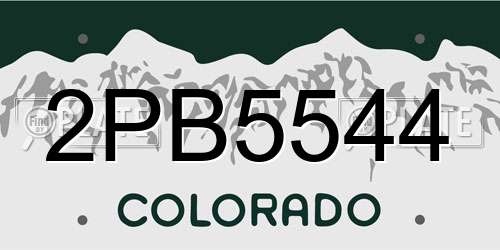 2PB5544 Colorado License Plate