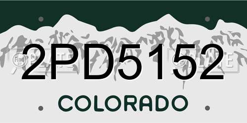 2PD5152 Colorado License Plate